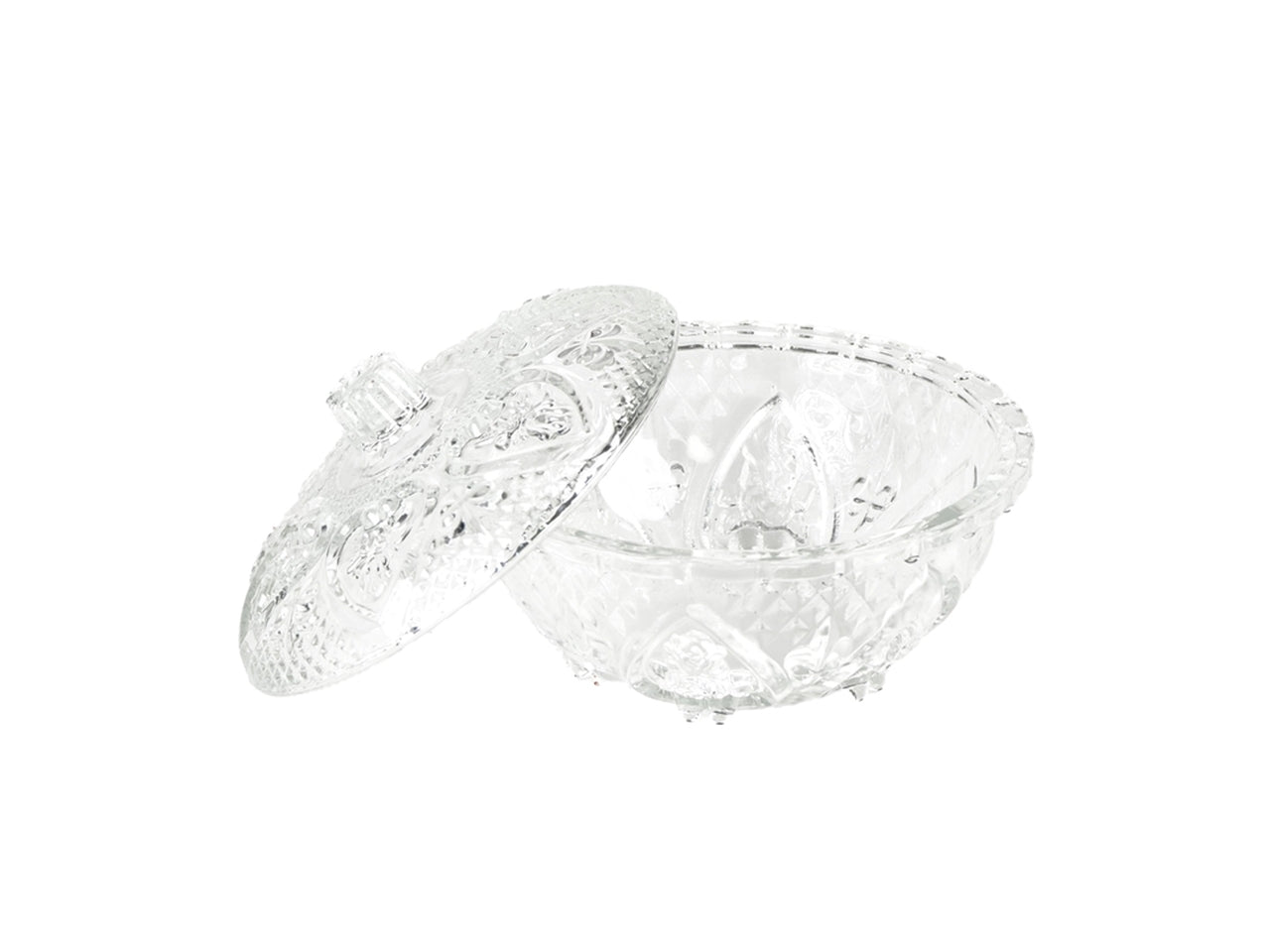 Coppa con coperchio trasparente in vetro trasparente d.17x10 cm - Plà thea