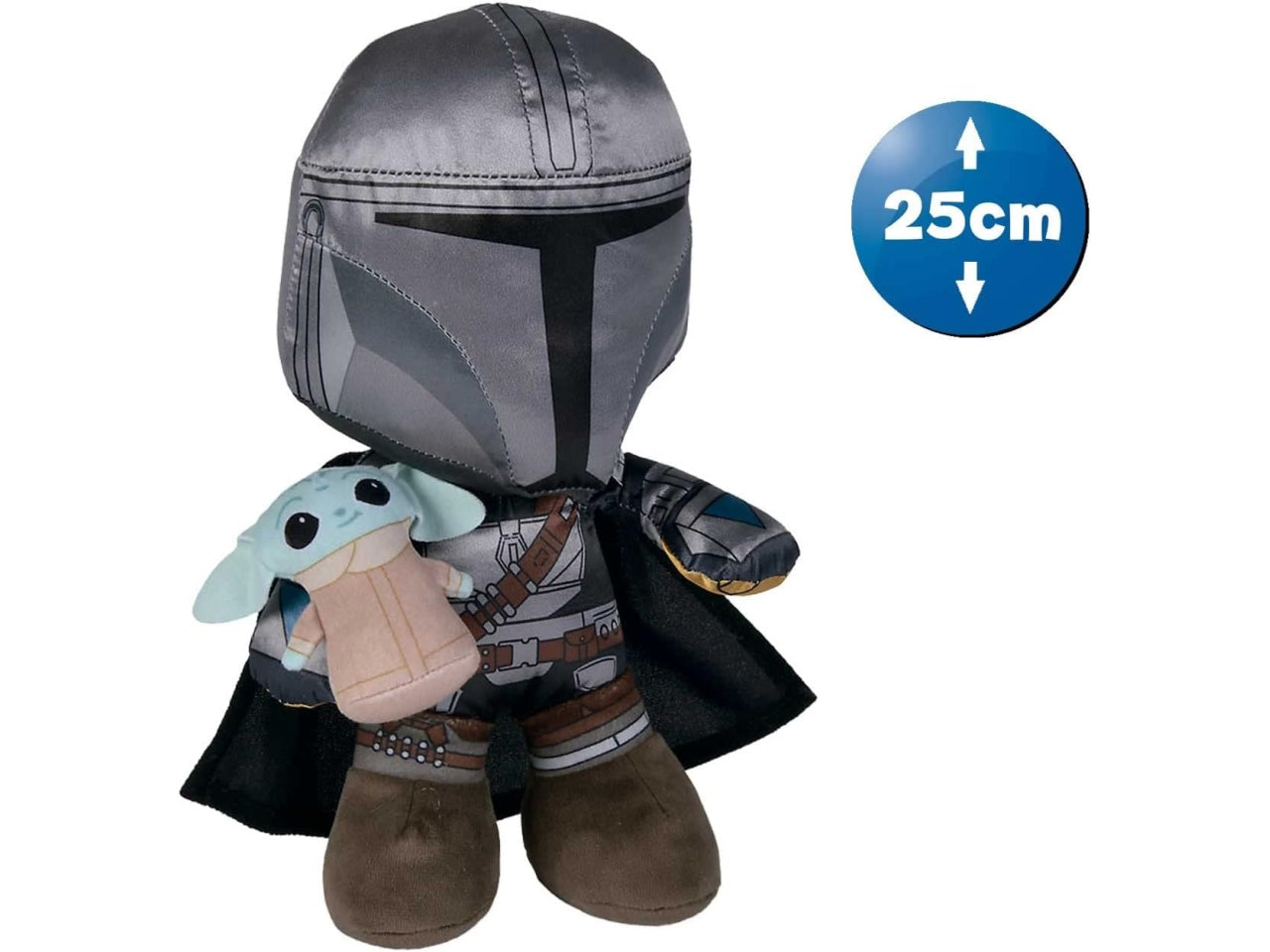 Peluche Mandalorian con grogu, Star Wars Disney, 25 cm