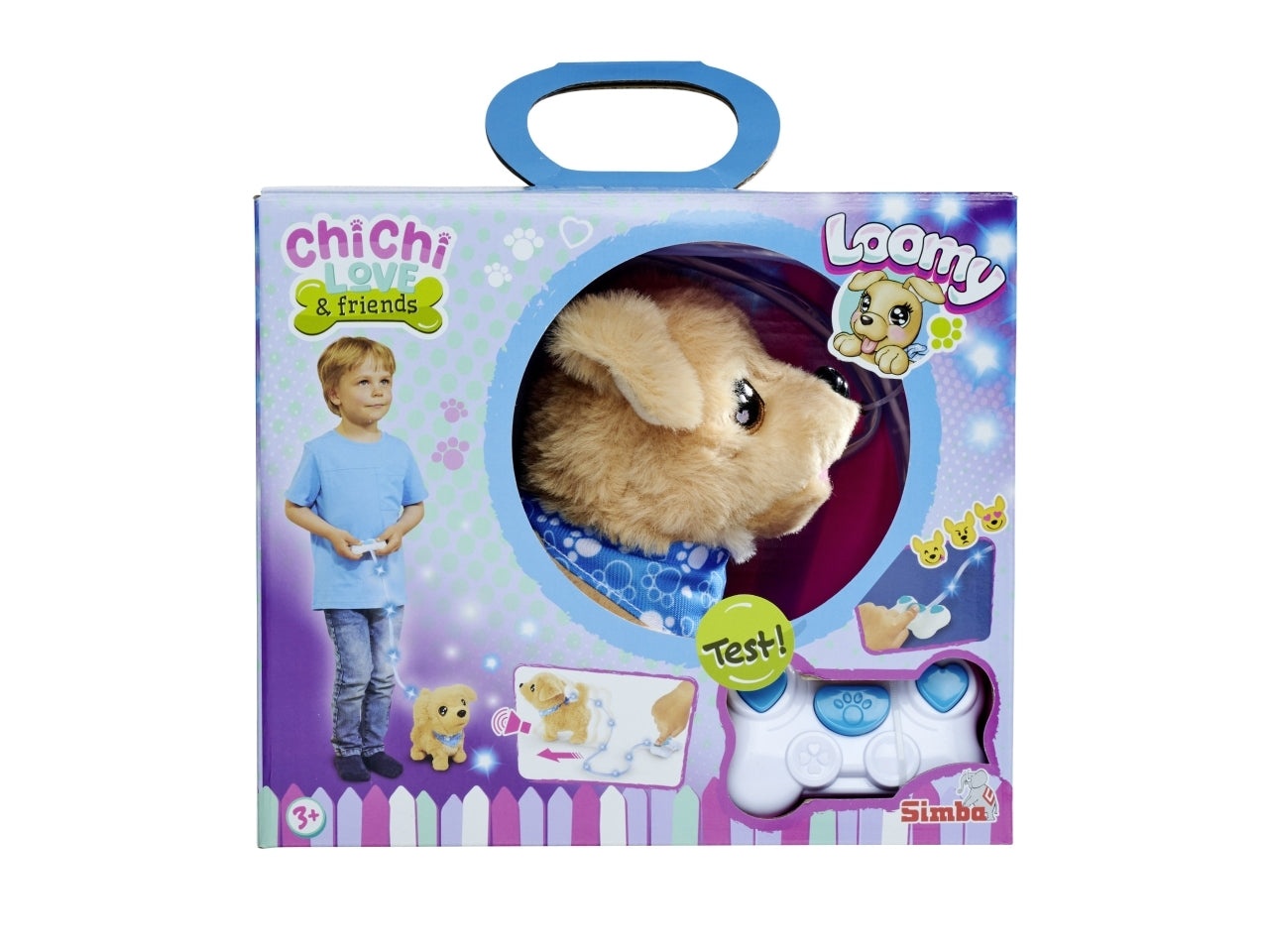 Chichi love golden retriever filoguidato 20cm Il Golden Retriever indossa una bandana blu. - Simba