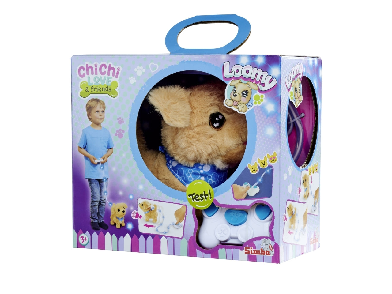 Chichi love golden retriever filoguidato 20cm Il Golden Retriever indossa una bandana blu. - Simba