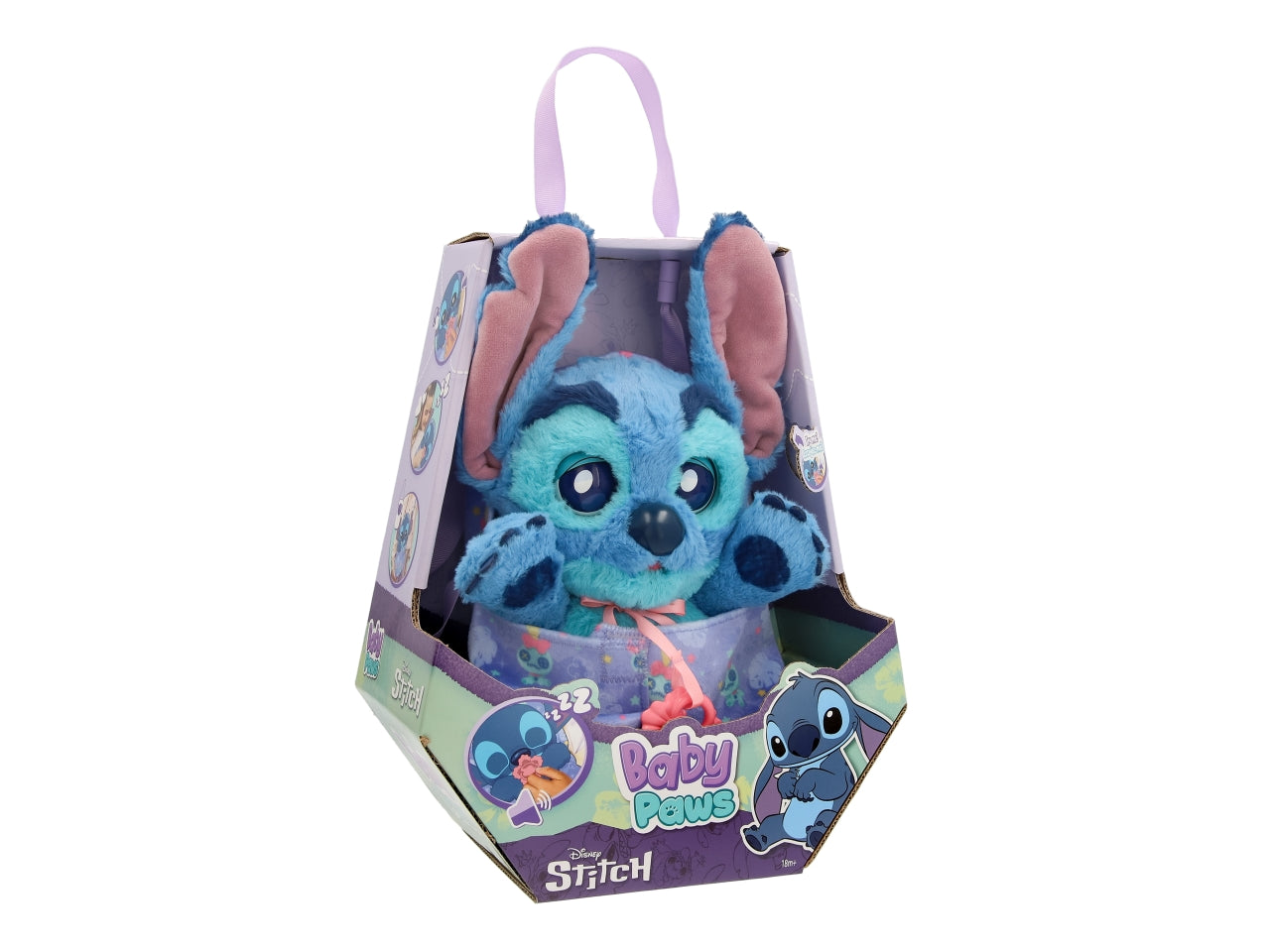 Baby paws Stitch, Peluche interattivo con borsetta per bambini, 18+ mesi