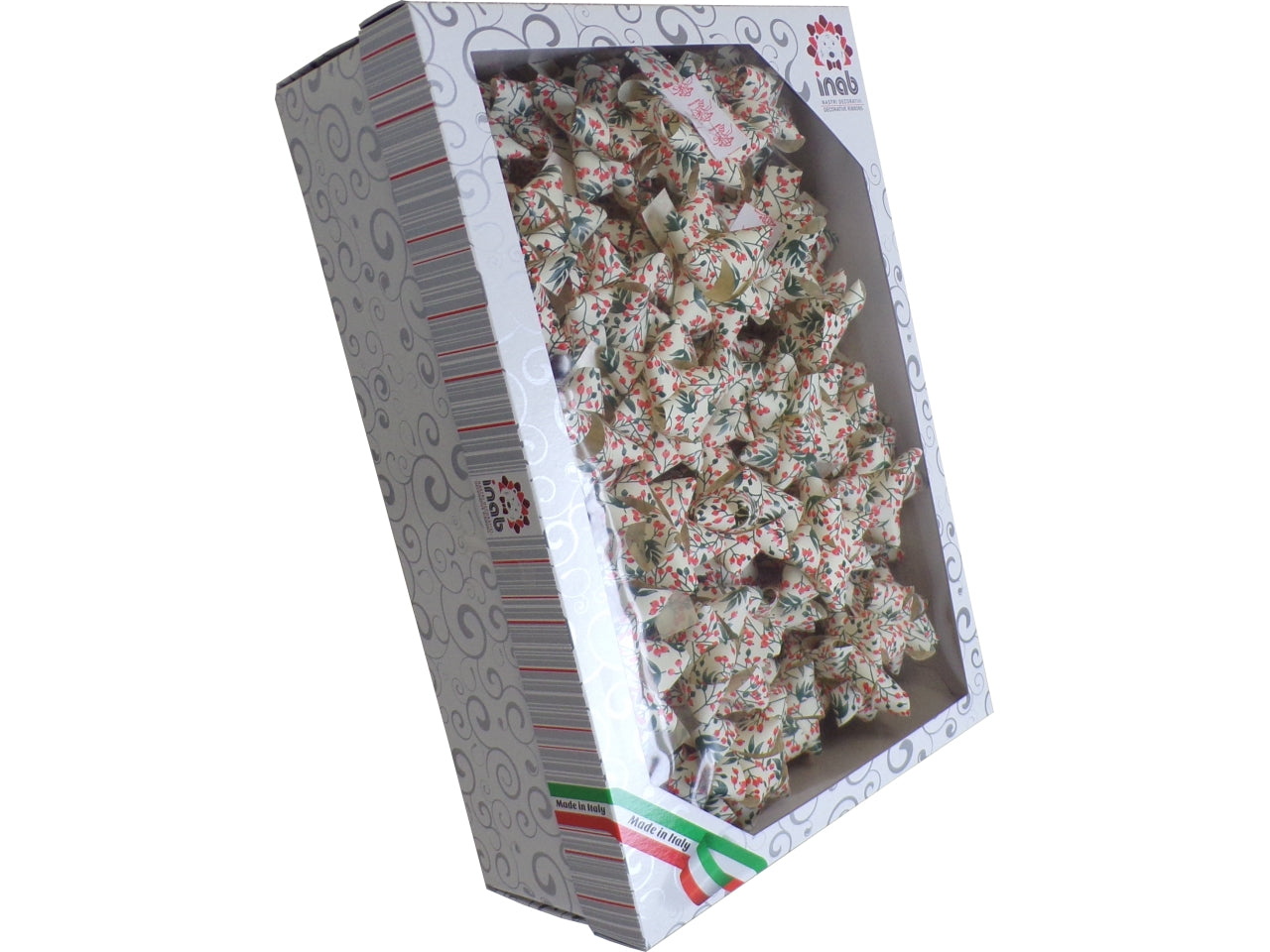 Coccarda con decoro vischio multicolor 19 mm, confezione da 80 pezzi - Inab