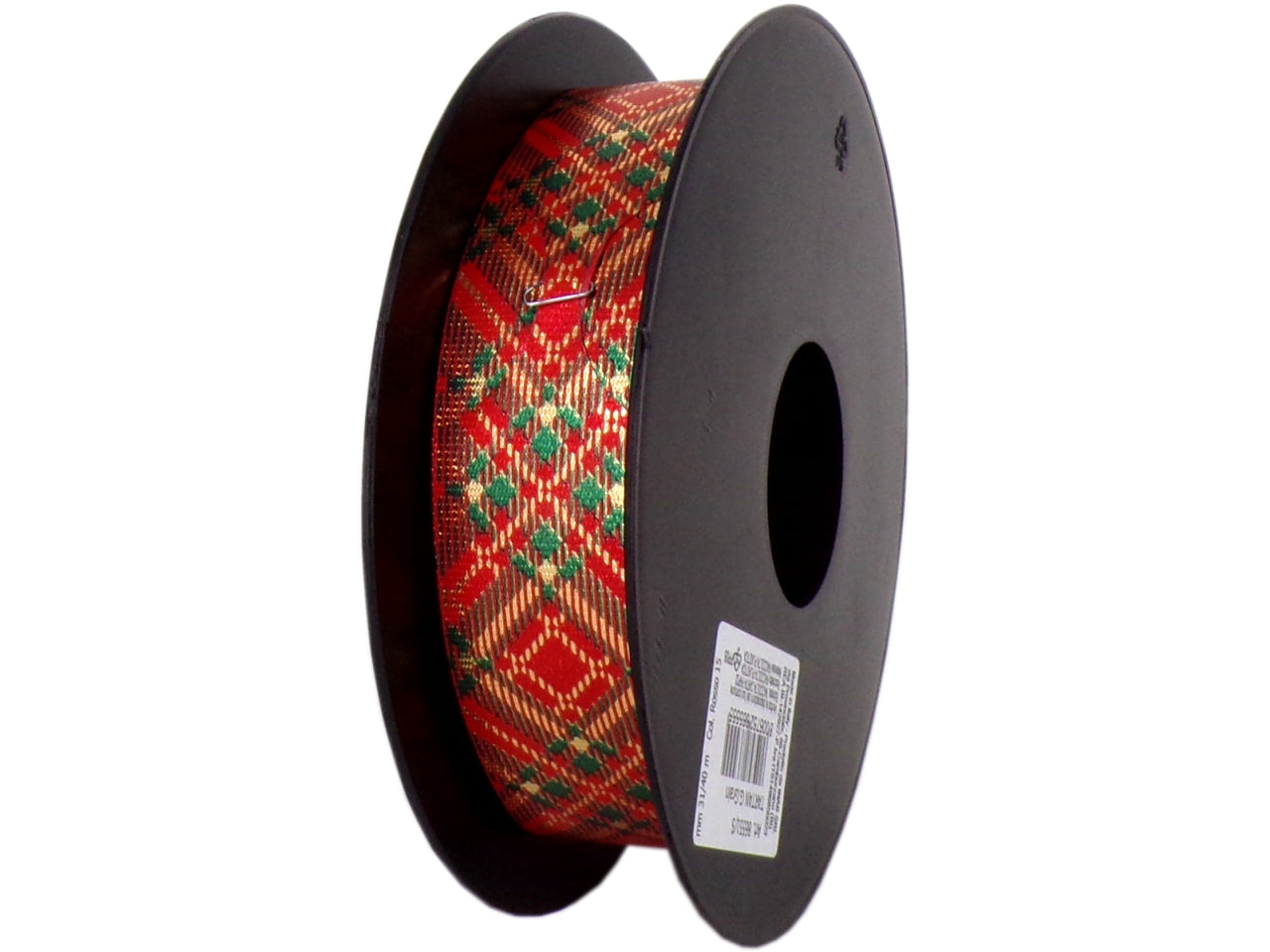 Nastro regalo natalizio tartan rosso 31mmx40m - Inab