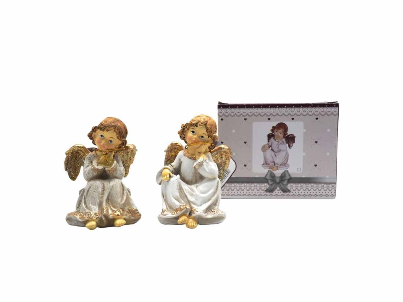 Angeli seduti 10x9x8cm 2colori 2 pezzi