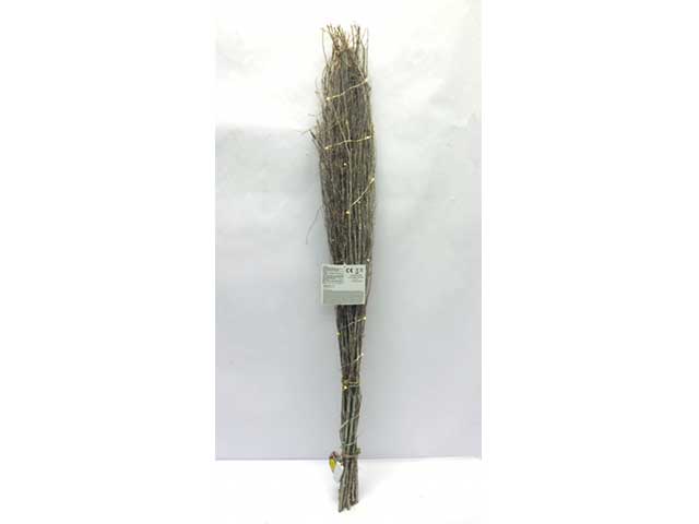 Fascio di rami con 20 luci led calda con glitter h.110cm -disponibile in 2 colori