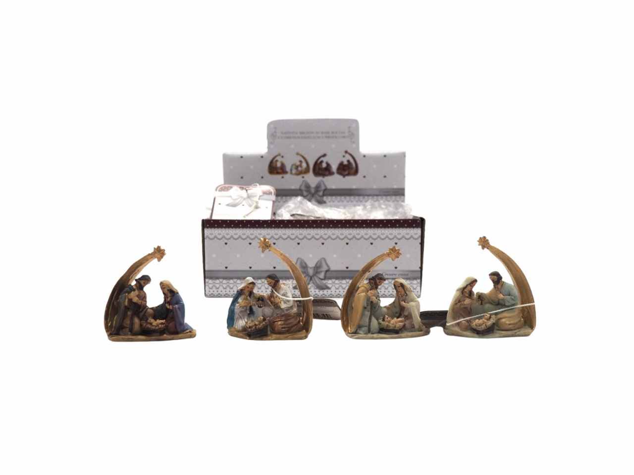 Nativita' su roccia con cometa in poliresina 6x6cm