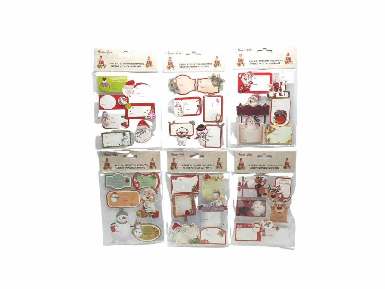 Etichette chiudipacco natalizie adesive 24x13cm