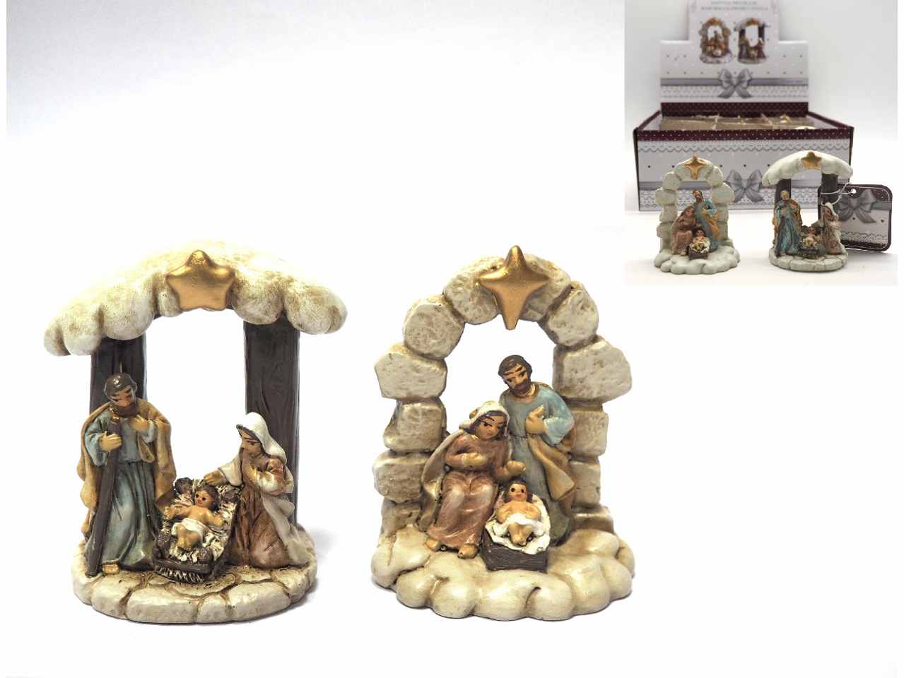 Nativita' piccola su base 6,5xh.8,5cm 2 colori assortiti