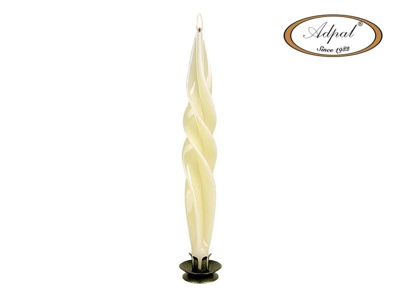 Candela torciglione beige laccata h.31x5 cm - Magnifique Maison