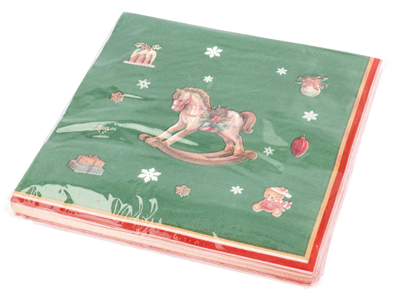 Tovaglioli natalizi in carta rossi assortiti 2 veli 20 pezzi 17x17 cm - Creare Italia