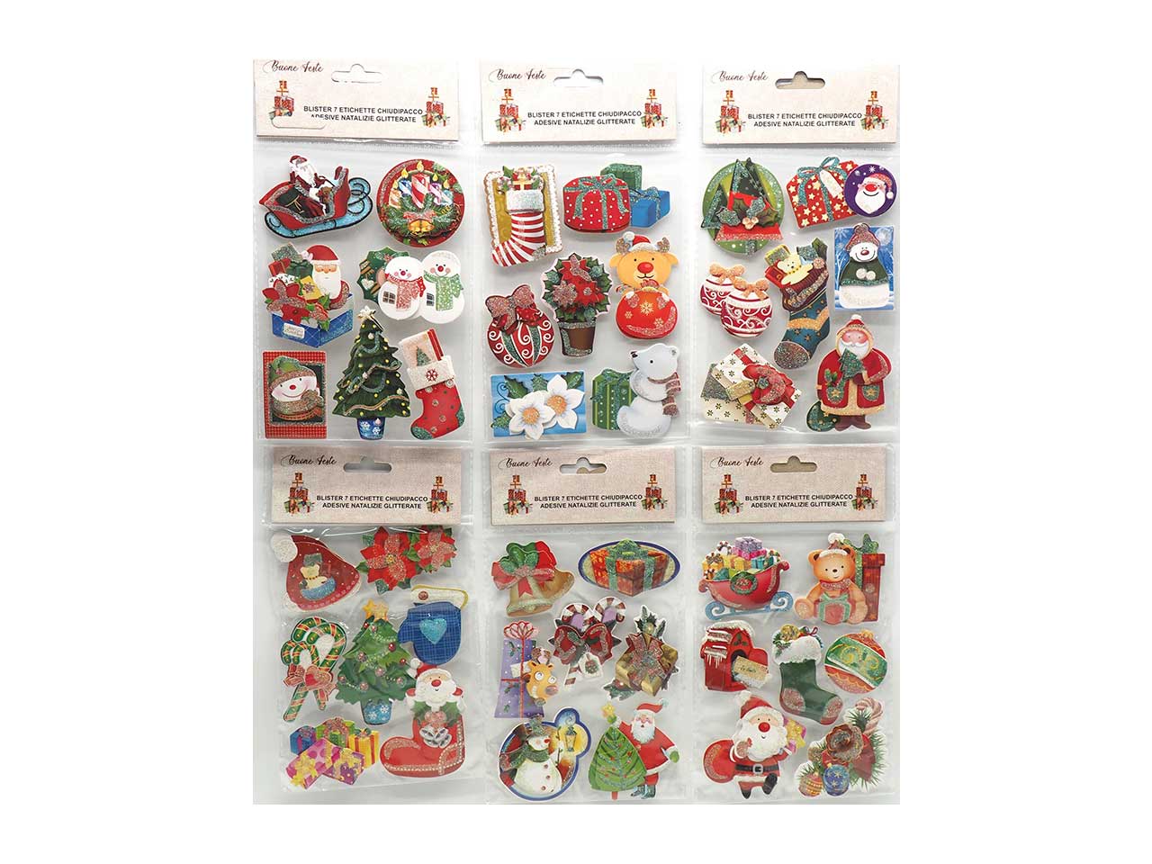 Etichette chiudipacco natalizie adesive