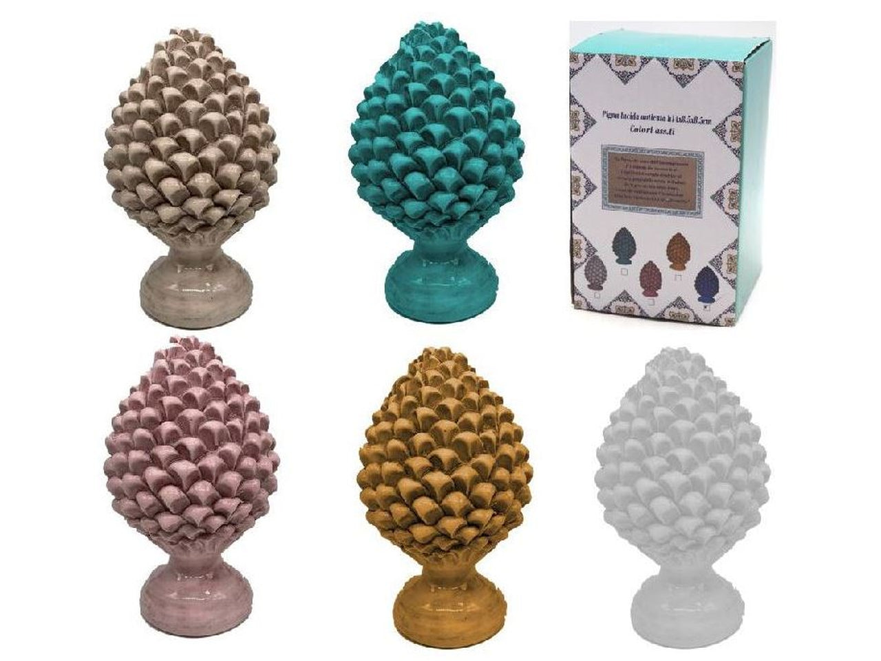 Pigna lucida anticata h.14x8,5x8,5cm colori assortiti