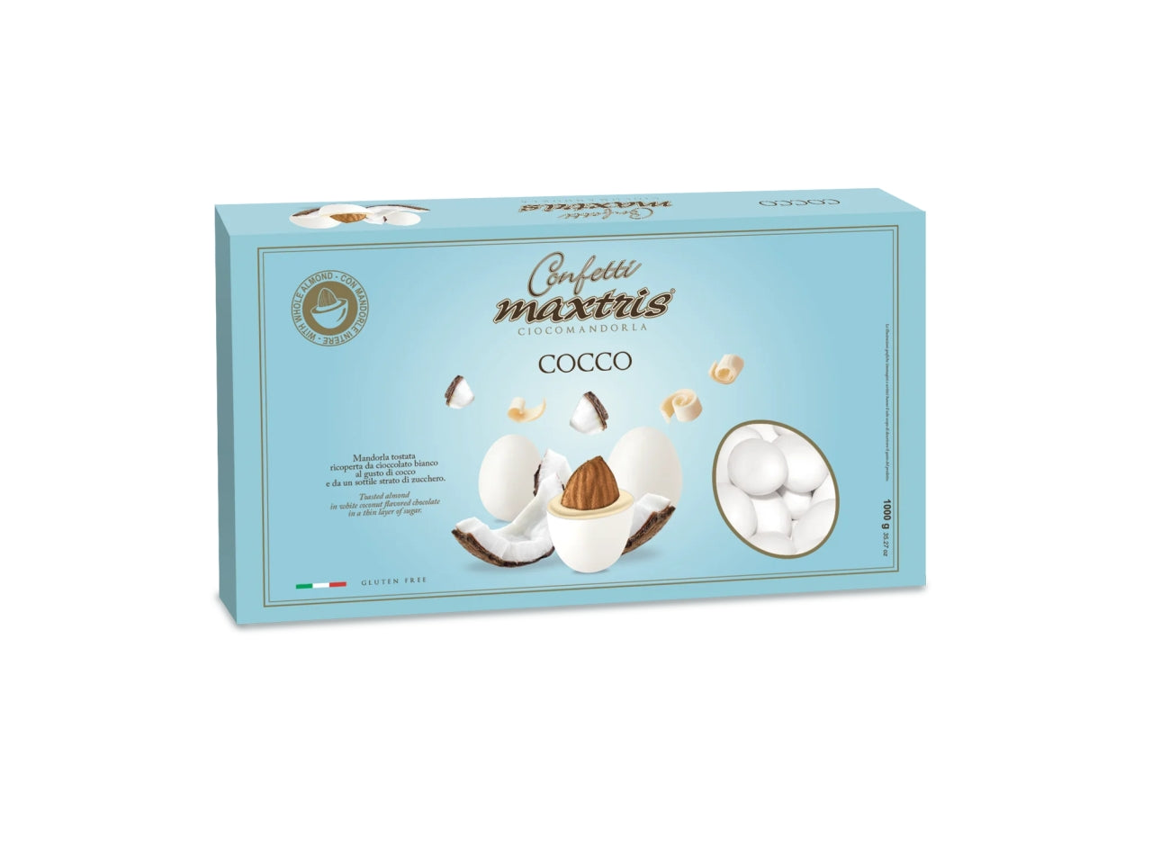 Confetti Maxtris al gusto Cocco per bomboniere - 1kg