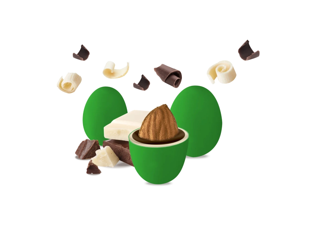 Confetti Maxtris Dolce Promessa Verde ricoperti di cioccolato fondente e bianco per bomboniere di fidanzamento - 500gr
