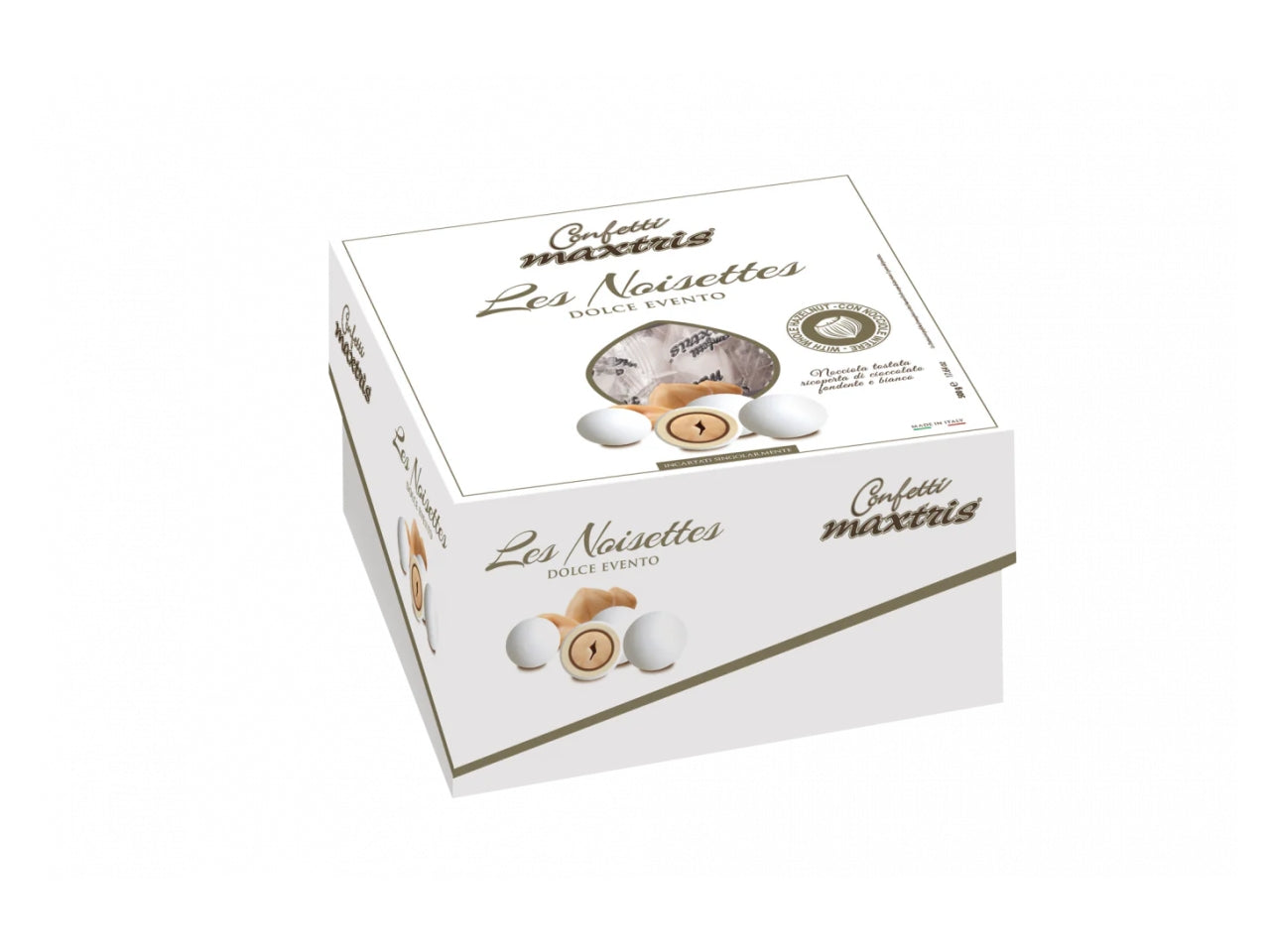 Confetti Maxtris Dolce Matrimonio ricoperti di cioccolato fondente e bianco per bomboniere - Les Noisettes - 500gr