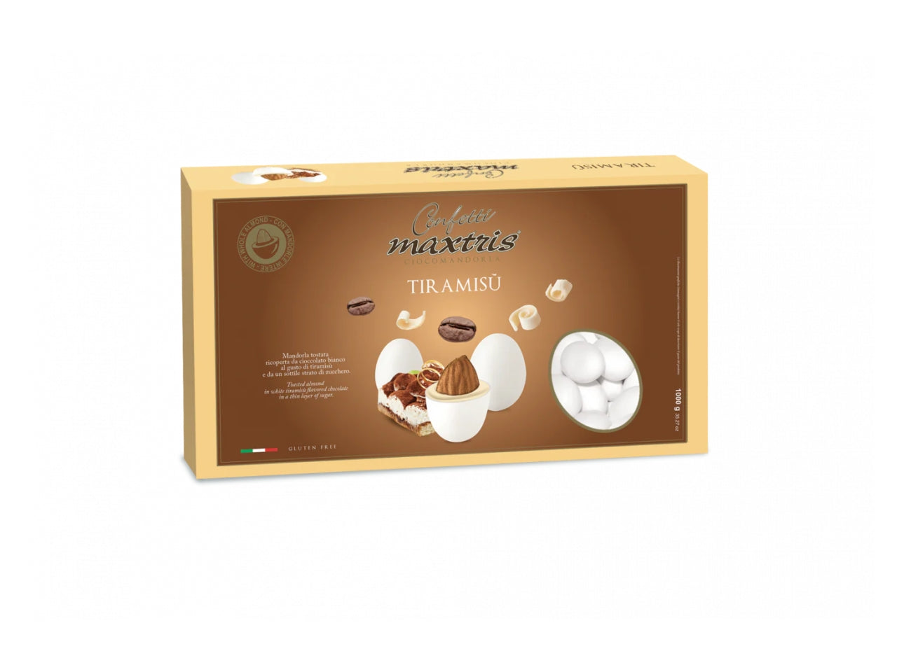Confetti Maxtris Tiramisù ricoperte di cioccolato bianco per bomboniere - 1kg