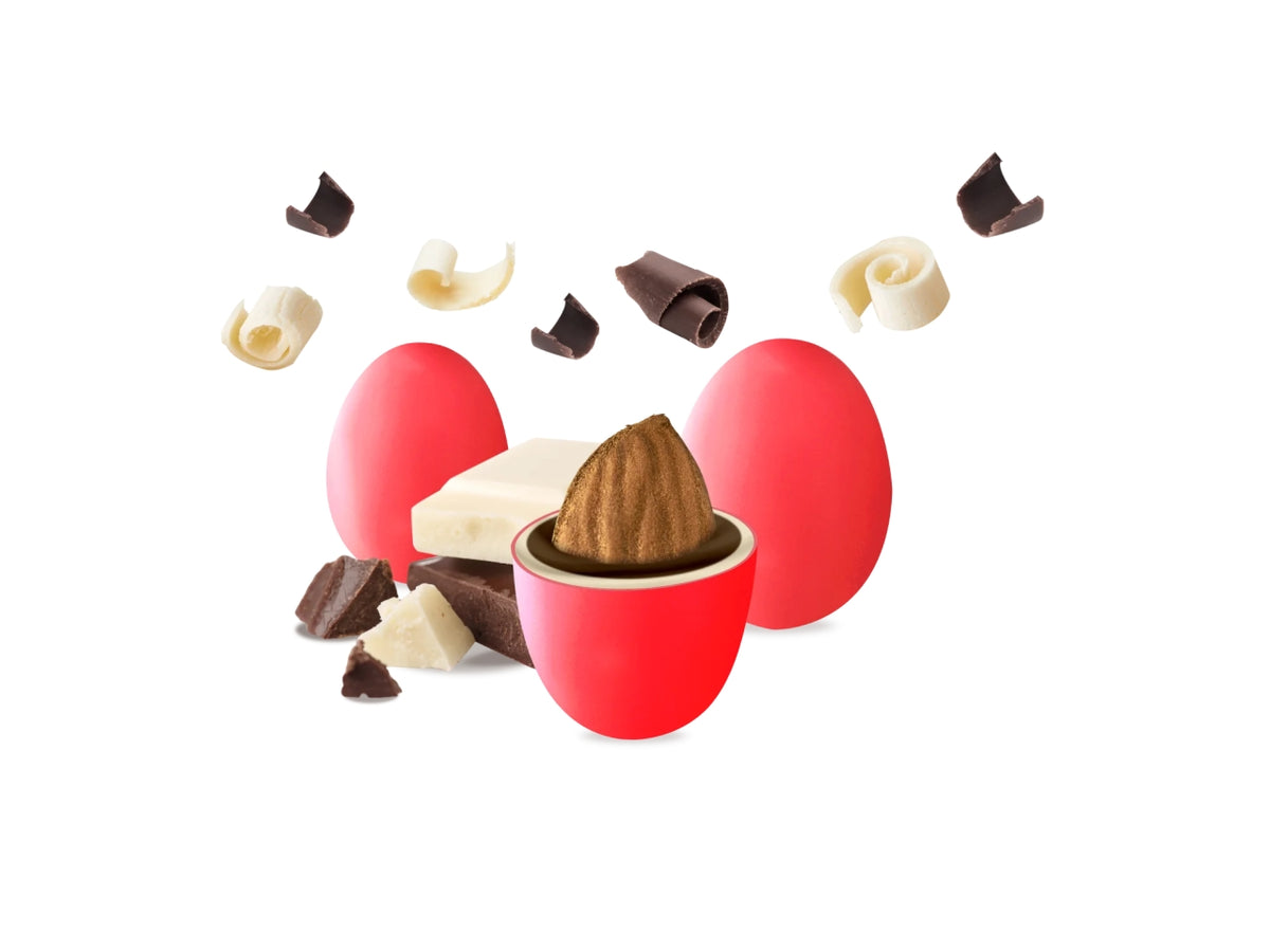 Confetti Maxtris Classico Rosso ricoperti da cioccolato fondente e bianco per bomboniere laurea - 1kg