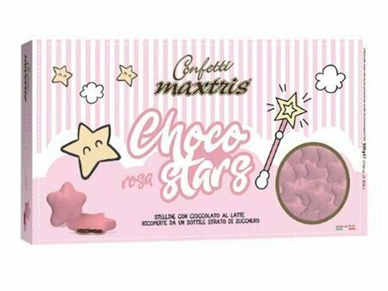 Confetti Maxtris Stelline Rosa per bomboniere da nascita e battesimo bimba - 500gr