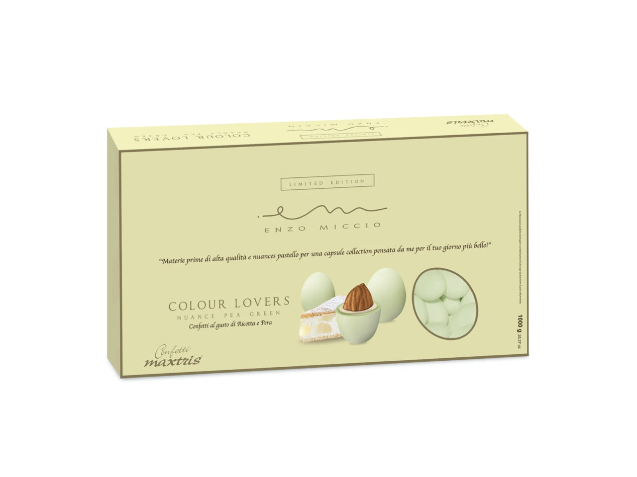 Confetti Maxtris al gusto Ricotta e Pere per bomboniere da compleanno - Enzo Miccio Premium Collection - 1kg