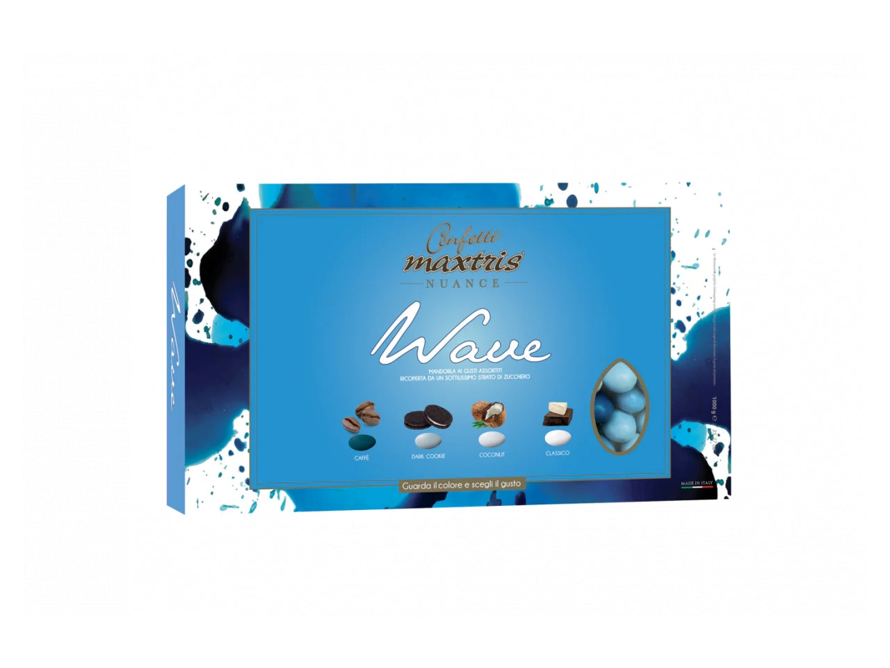 Confetti Maxtris Nuance Wave ai gusti caffe, dark cookie, coconut e classico per bomboniere - 1kg
