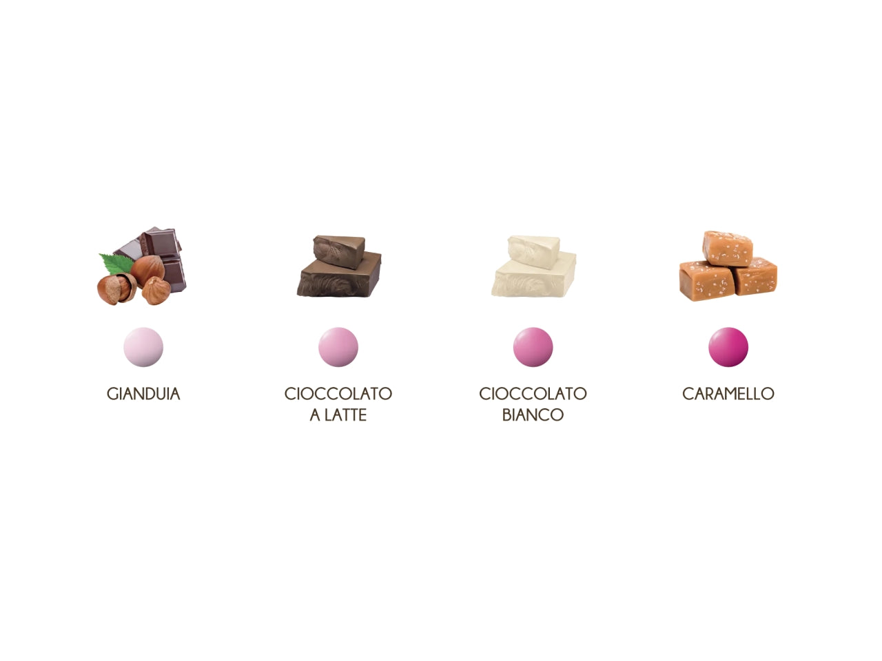 Confetti Maxtris Dolce Arrivo Sumati Rosa al gusto di caramello cioccolato bianco, al latte e gianduia per bomboniere da nascita e battesimo bimba - Les Noisettes - 500gr