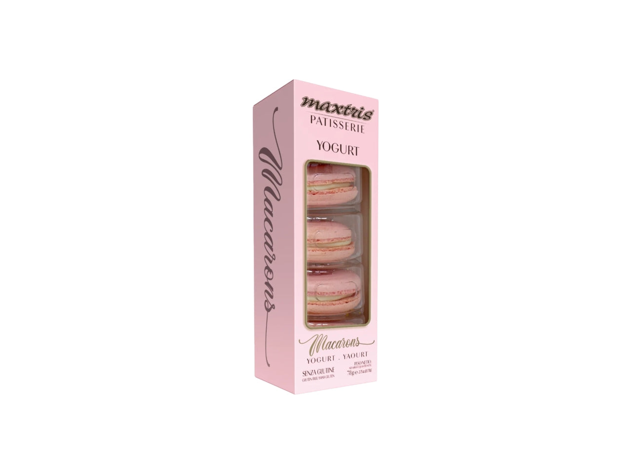 Macarons Maxtris al gusto Yogurt per bomboniere - Rosa - 5 pezzi - 78gr