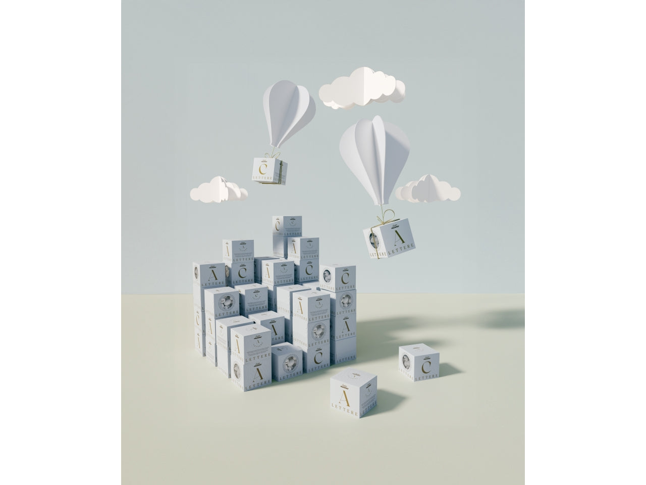 Confetti Lettere cioccomandorla bianchi, lettera P, scatola da 200g - Maxtris