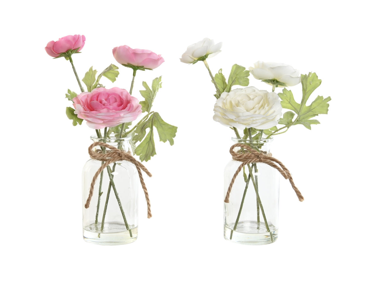 Pianta in poliestere e cristallo misura 6,5x6,5x26cm in 2 modelli assortiti