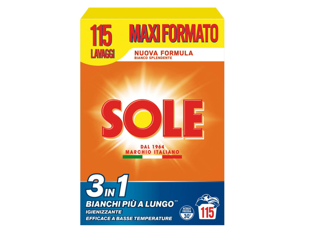 Sole detersivo in polvere lavatrice fustone 115 misurini $