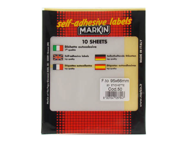 Etichette adesive busta 50 95x66 10050