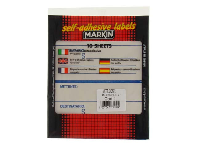 Busta etichette mitt/dest.10001