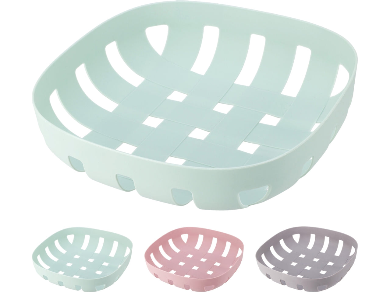 Cesto frutta in plastica 26x6cm in colori assortiti