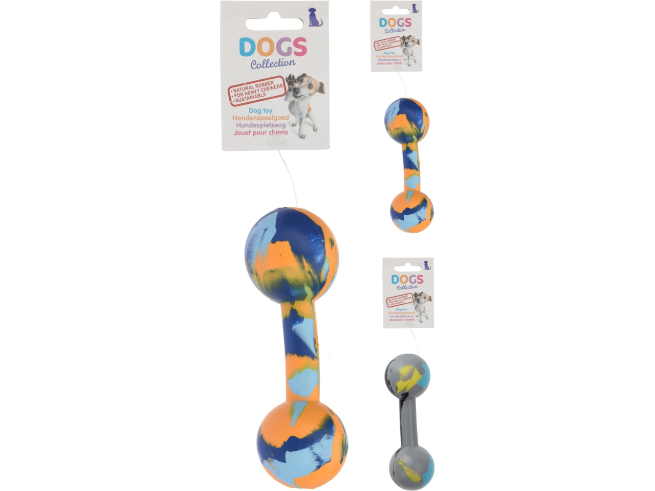 Giocattolo cani in gomma 15x5cm