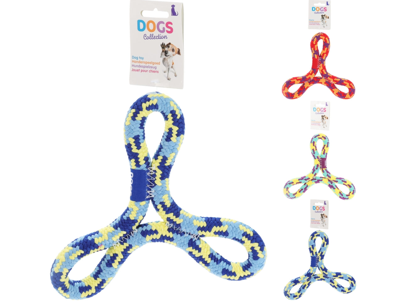 Gioco cani corda 21x21x2cm in colori assortiti