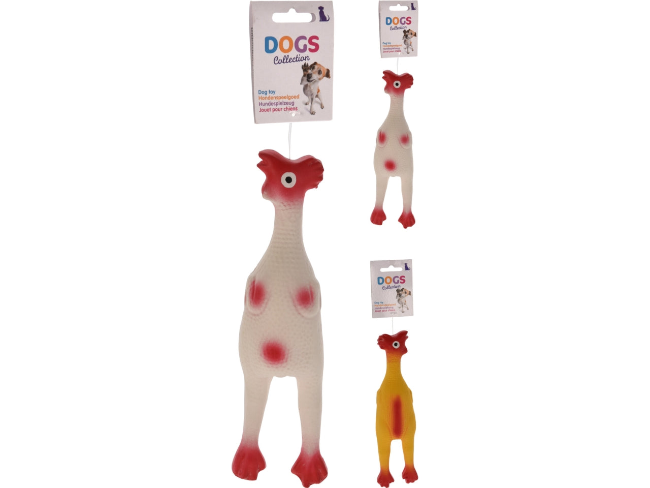 Gioco cani pollo 15x9cm in colori assortiti