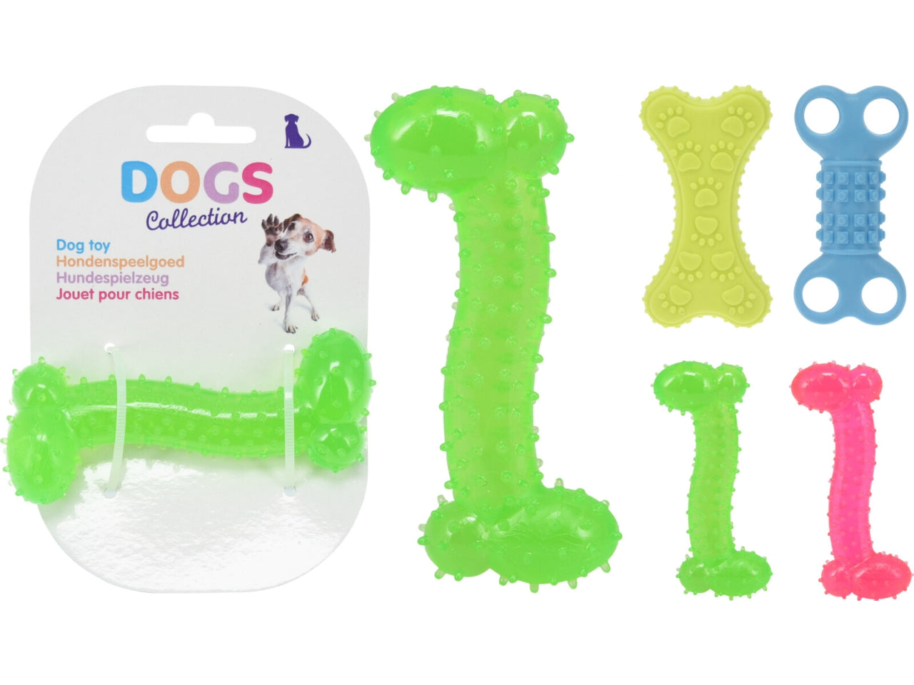 Gioco cani osso in tpr 10cm in colori assortiti