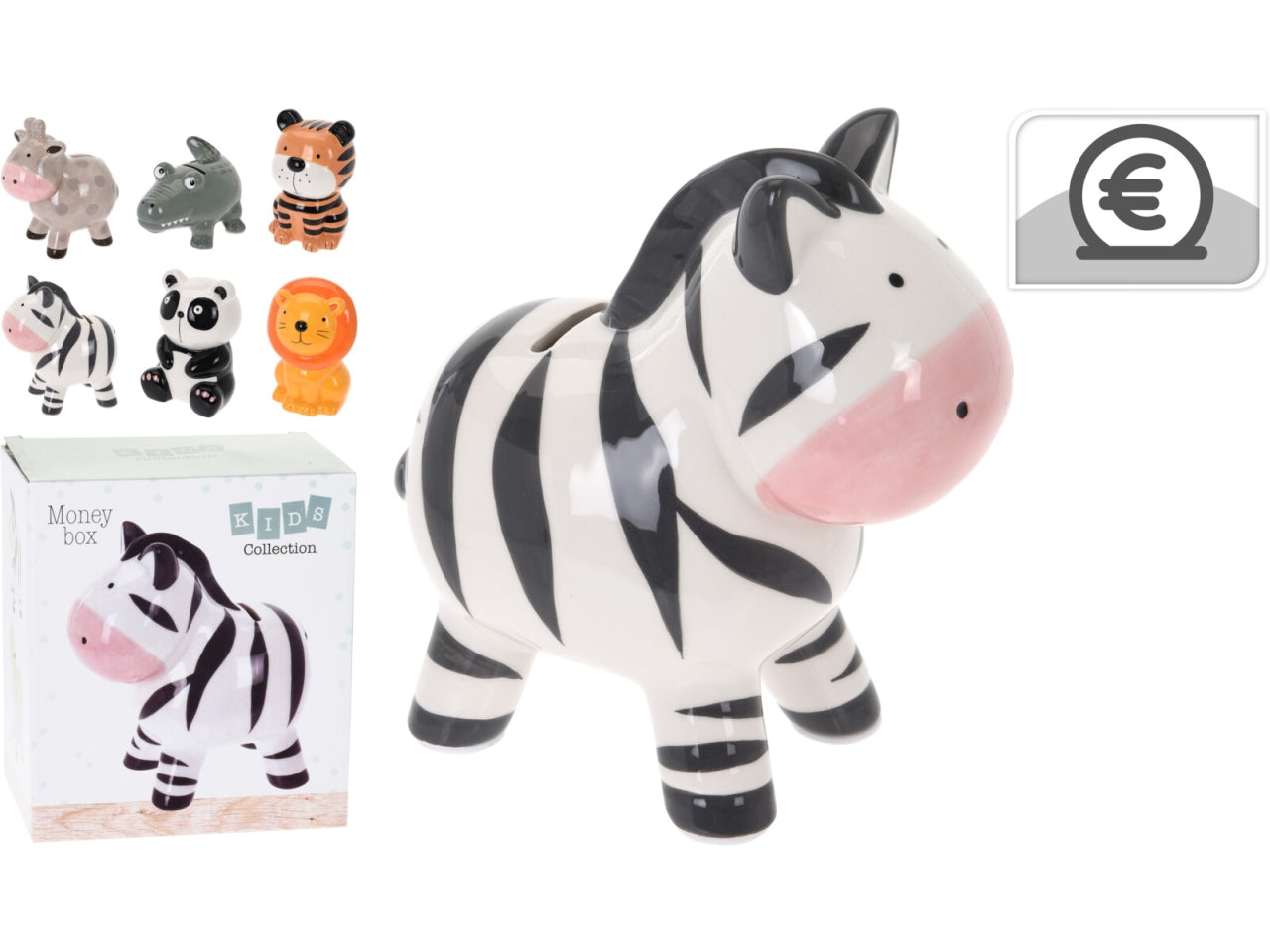 Salvadanaio in ceramica 18cm - 6 forme assortite