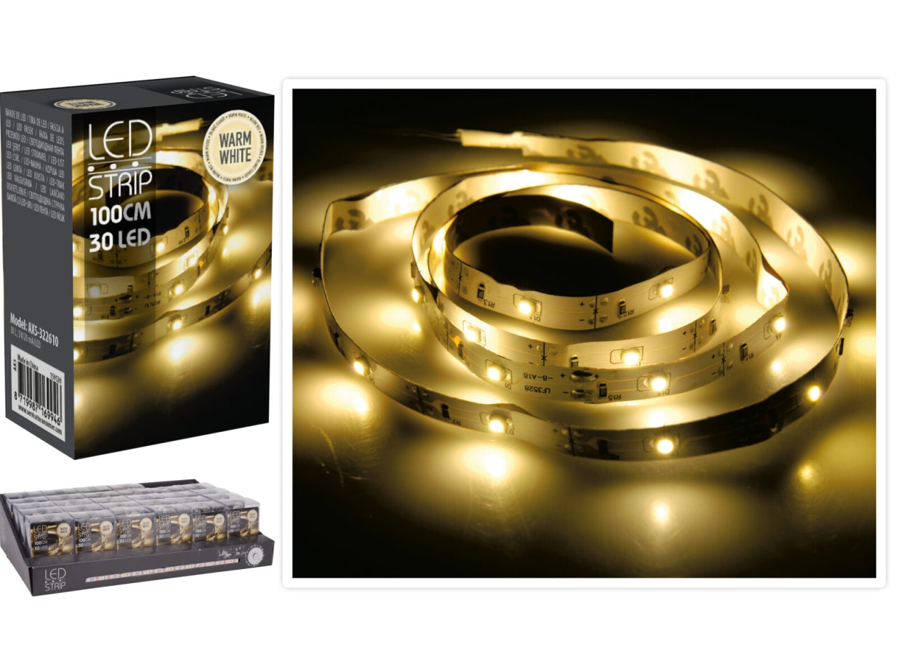 Filoled 1mt con 30led luce calda a batteria