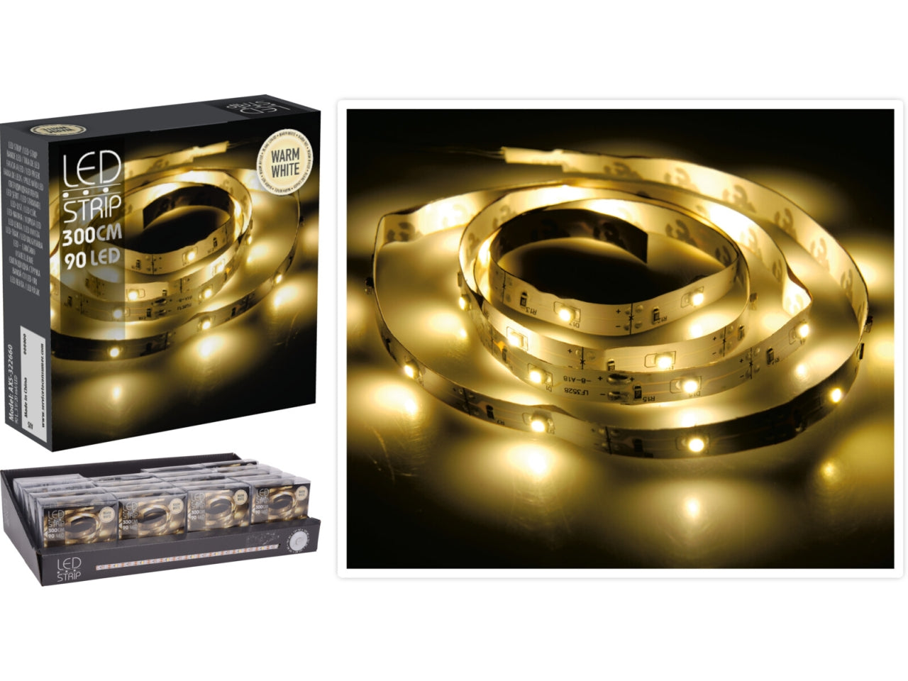 Filoled 3mt con 90led luce calda a batteria