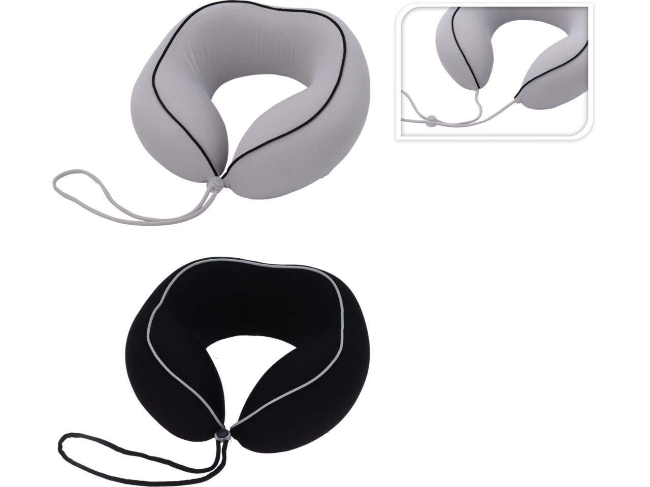 Cuscino da viaggio collo 25x25cm in colori assortiti