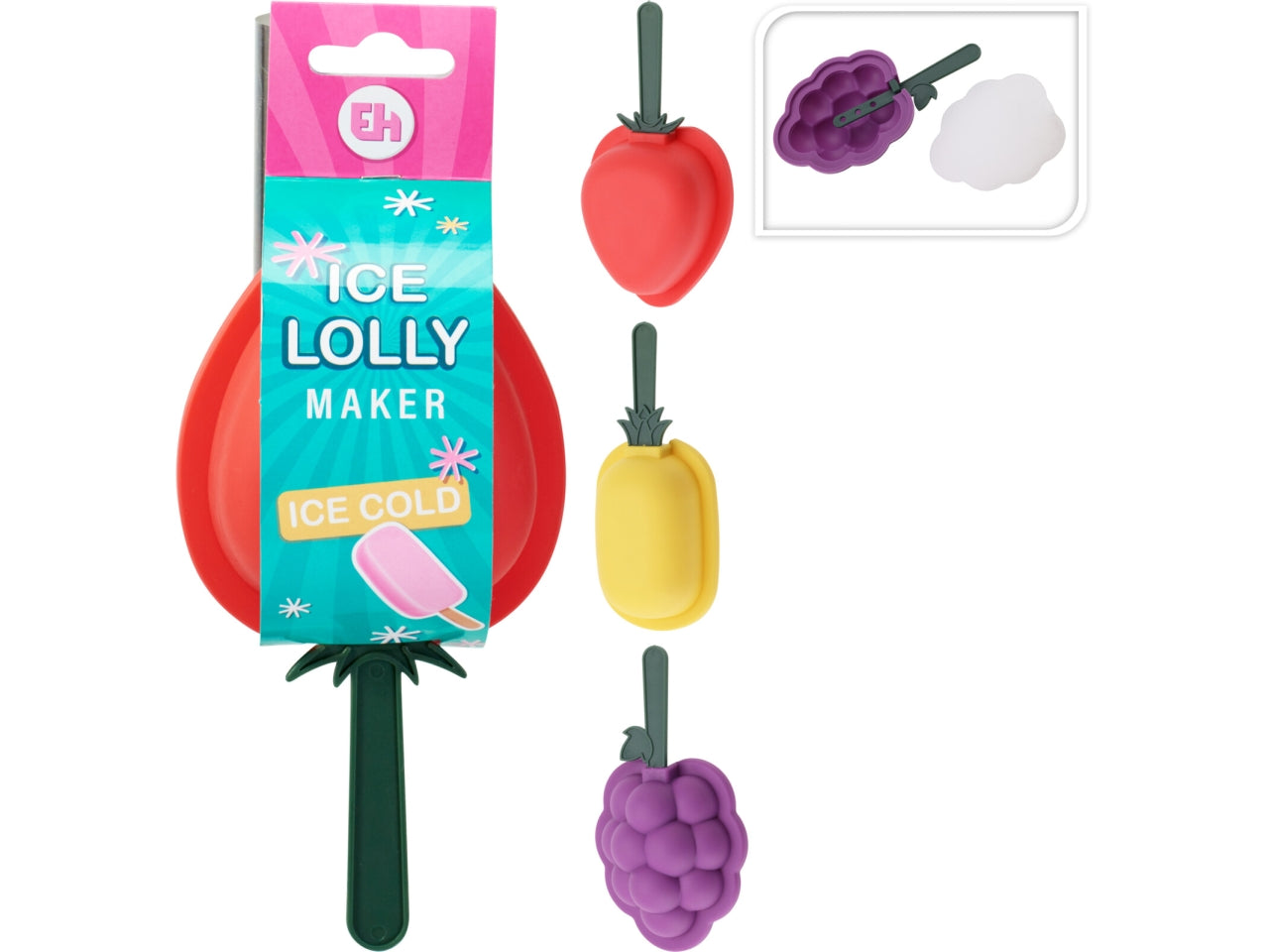 Forma ghiaccioli decoro frutta in tpe colori assortiti $