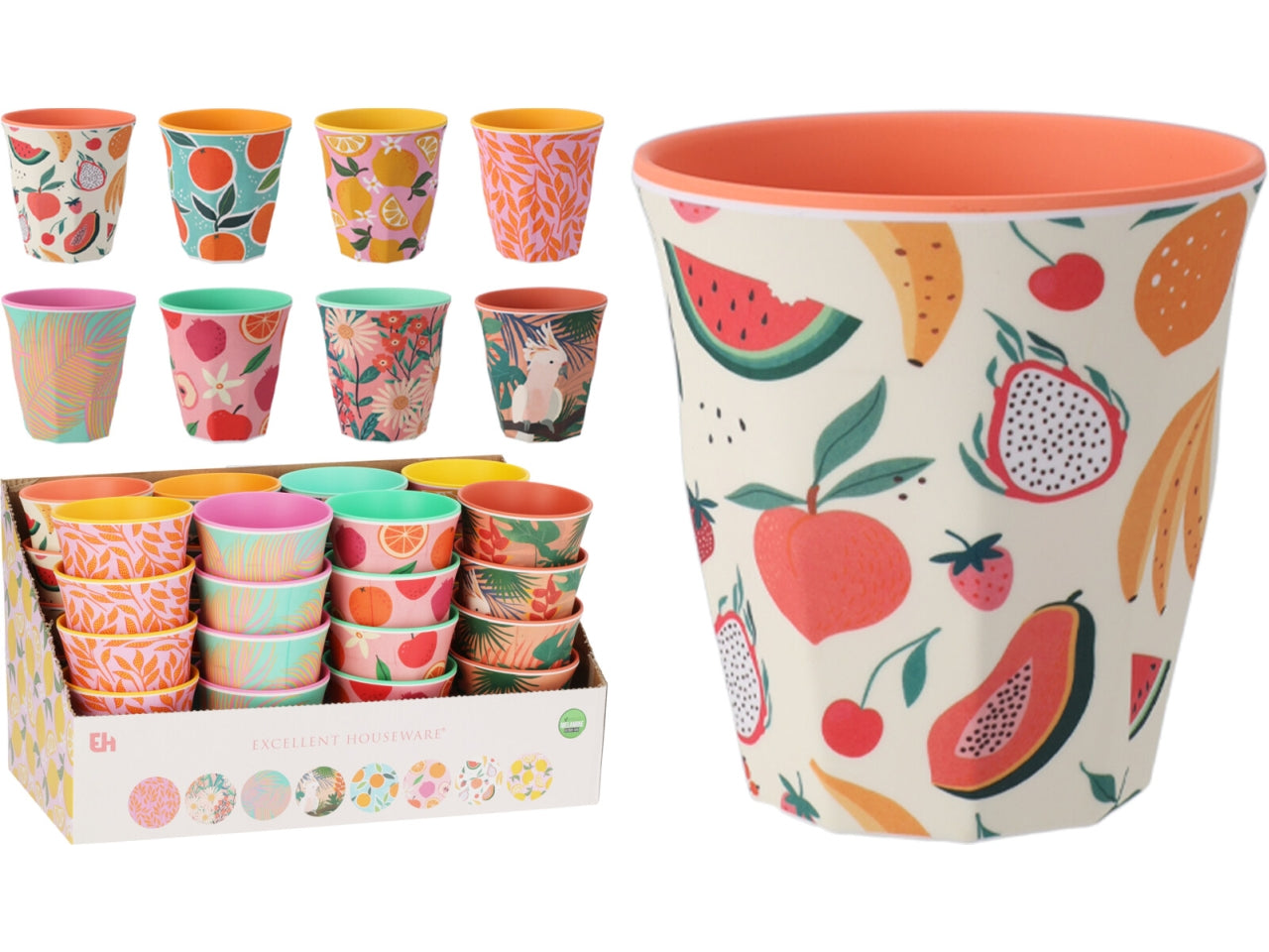 Bicchiere in melamina 8x9cm - colori assortiti