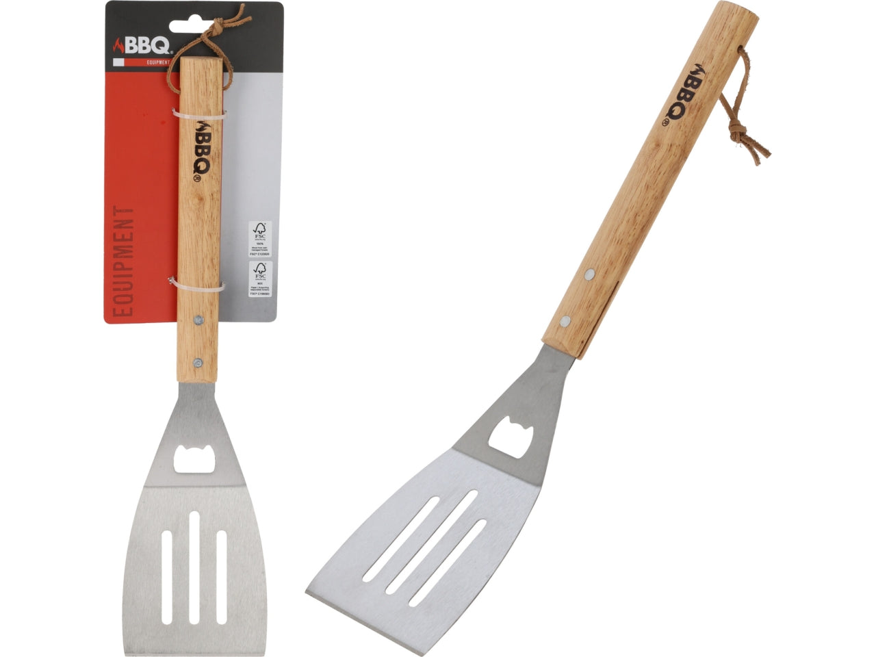Spatola per barbecue in inox e legno 41cm