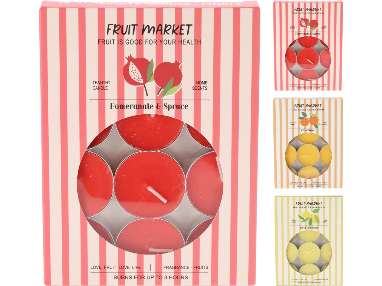 Set 12 pezzi candele profumate - colori assortiti