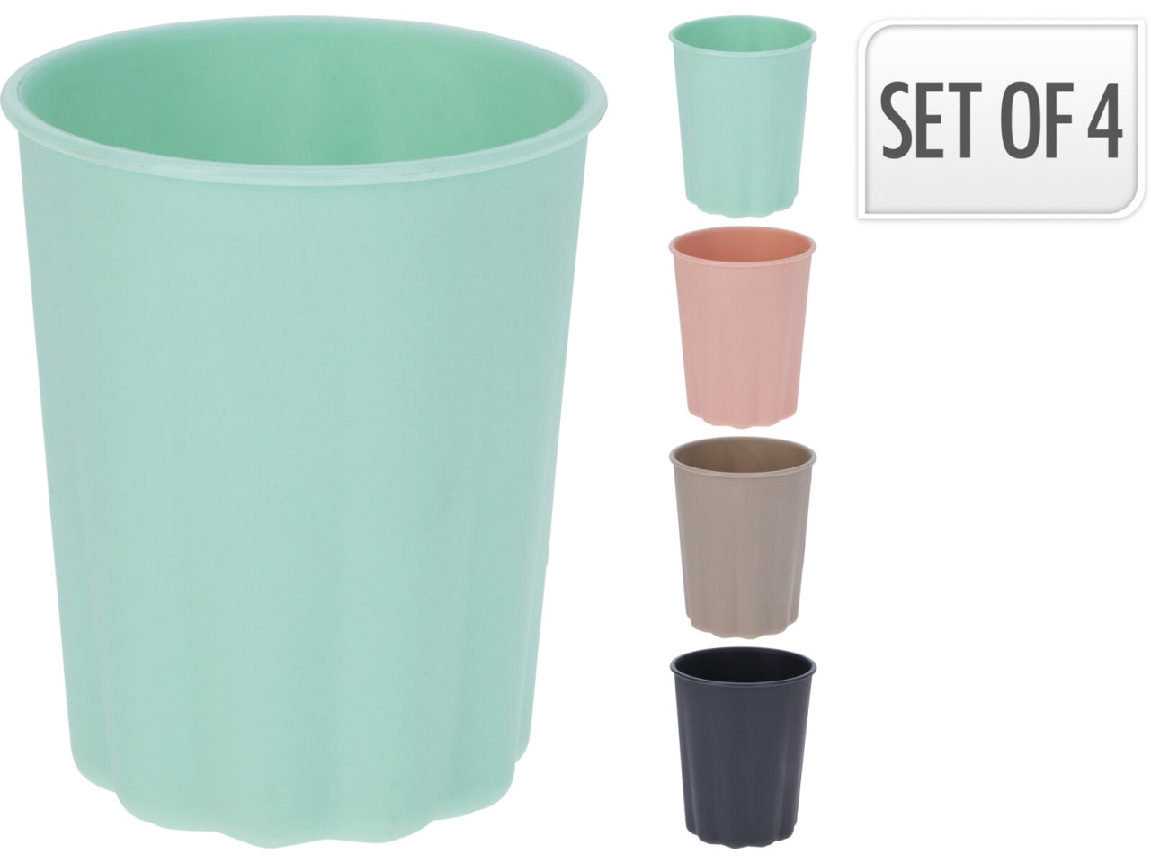 Set 4 pezzi tazza in pp - colori assortiti