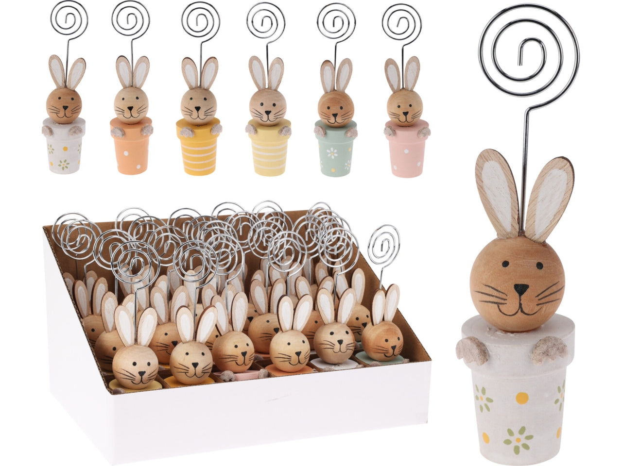 Segnaposto a forma di coniglio 13cm in colori assortiti