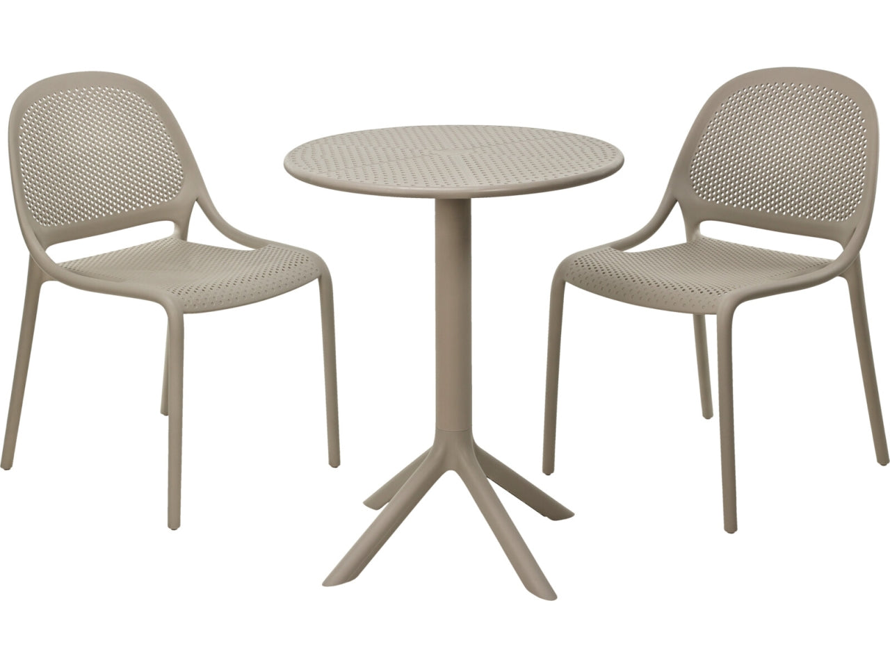 Set bistro 3 pezzi in pp colore grigio