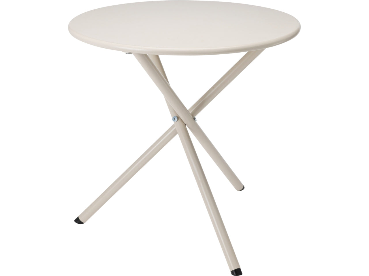 Tavolo tondo di colore crema 48x48cm