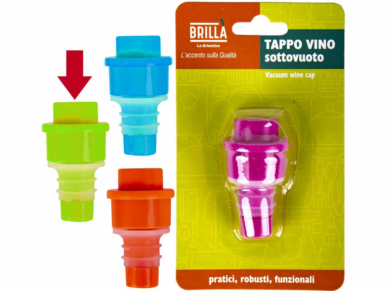 Tappo sottovuoto vino colori assortiti