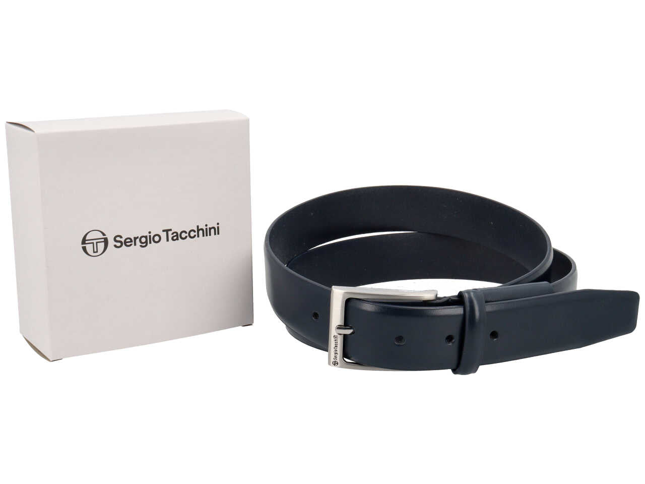 Cintura da uomo blu in pelle, altezza 3,5 cm in taglie assortite dalla 115 alla 130 - Sergio Tacchini